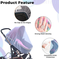 Baby Stroller Mosquito Net for Outdoor (White)