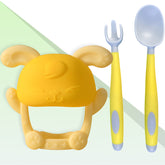 BPA Free Baby Feeding Essentials Baby Self Feeding Spoons Baby Teether (Skyblue)