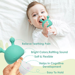 BPA Free Baby Feeding Essentials Baby Self Feeding Spoons Baby Teether (Skyblue)