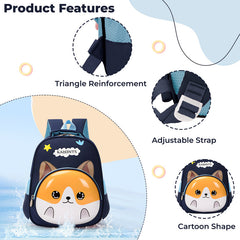 Kindergarten Cute Cartoon Kids School Bag for Boys and Girls (Blue)