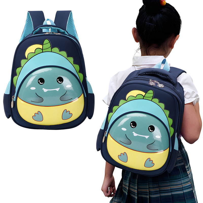 Kindergarten Cute Cartoon Kids School Bag for Boys and Girls (Navy Blue)