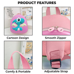 Kindergarten Cute Cartoon Kids School Bag for Boys and Girls (Rose Pink)