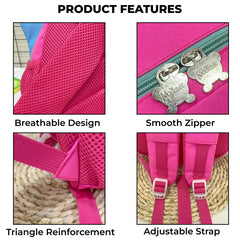 Kindergarten Cute Cartoon Kids School Bag for Boys and Girls (Rose Red)