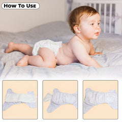 Wetfree Reusable & Washable Cotton Diaper Nappy Inserts for Baby (White)