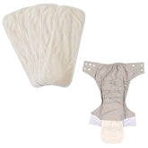 Wetfree Reusable & Washable Cotton Diaper Nappy Inserts for Baby (White)