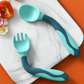 Baby Spoon and fork Set for Baby Feeding (Green)