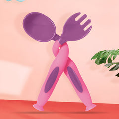 Baby Spoon and fork Set for Baby Feeding (Purple)