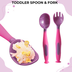 Baby Spoon and fork Set for Baby Feeding (Purple)