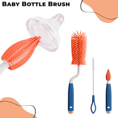 Silicone Baby Milk Bottle Cleaning Brush (Dark Blue)