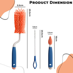 Silicone Baby Milk Bottle Cleaning Brush (Dark Blue)