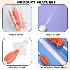 Silicone Baby Milk Bottle Cleaning Brush (Dark Blue)