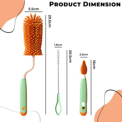 Silicone Baby Milk Bottle Cleaning Brush (Green)