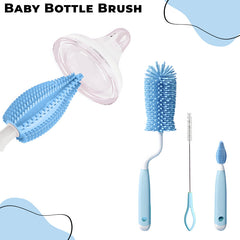 Silicone Baby Milk Bottle Cleaning Brush (Sky Blue)