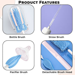 Silicone Baby Milk Bottle Cleaning Brush (Sky Blue)