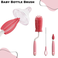 Silicone Baby Milk Bottle Cleaning Brush (Pink)