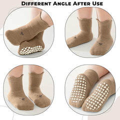 Baby Socks Soft and Anti-Slip Infant Socks (Brown)