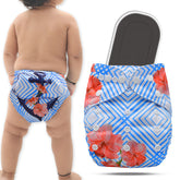 Reusable Baby Cloth Diaper with Adjustable Snap Buttons and Insert (Set of 1)
