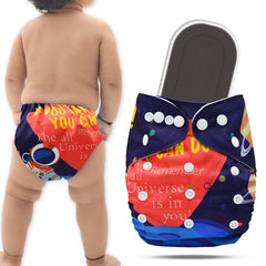 Reusable Baby Cloth Diaper with Adjustable Snap Buttons and Insert (Set of 1)