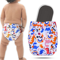 Reusable Baby Cloth Diaper with Adjustable Snap Buttons and Insert (Set of 1)