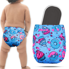 Reusable Baby Cloth Diaper with Adjustable Snap Buttons and Insert (Set of 1)