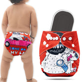 Reusable Baby Cloth Diaper with Adjustable Snap Buttons and Insert (Set of 1)