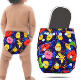 Reusable Baby Cloth Diaper with Adjustable Snap Buttons and Insert (Set of 1)