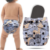 Reusable Baby Cloth Diaper with Adjustable Snap Buttons and Insert (Set of 1)