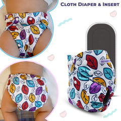 Reusable Baby Cloth Diaper with Adjustable Snap Buttons and Insert (Set of 1)