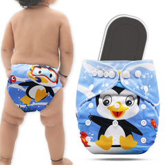 Reusable Baby Cloth Diaper with Adjustable Snap Buttons and Insert (Set of 1)