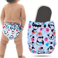 Reusable Baby Cloth Diaper with Adjustable Snap Buttons and Insert (Set of 1)