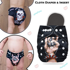 Reusable Baby Cloth Diaper with Adjustable Snap Buttons and Insert (Set of 1)