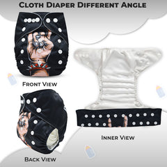 Reusable Baby Cloth Diaper with Adjustable Snap Buttons and Insert (Set of 1)