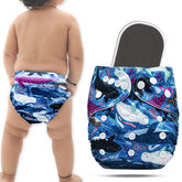 Reusable Baby Cloth Diaper with Adjustable Snap Buttons and Insert (Set of 1)