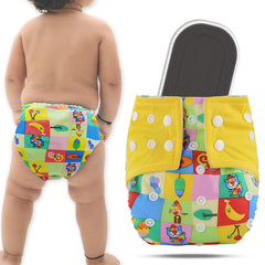 Reusable Baby Cloth Diaper with Adjustable Snap Buttons and Insert (Set of 1)