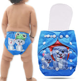 Reusable Baby Cloth Diaper with Adjustable Snap Buttons and Insert (Set of 1)
