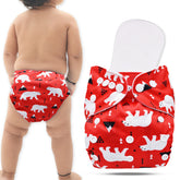 Reusable Baby Cloth Diaper with Adjustable Snap Buttons and Insert (Set of 1)