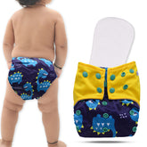 Reusable Baby Cloth Diaper with Adjustable Snap Buttons and Insert (Set of 1)