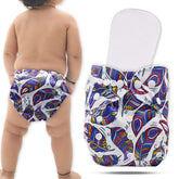 Reusable Baby Cloth Diaper with Adjustable Snap Buttons and Insert (Set of 1)