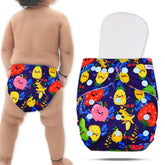 Reusable Baby Cloth Diaper with Adjustable Snap Buttons and Insert (Set of 1)