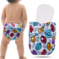 Reusable Baby Cloth Diaper with Adjustable Snap Buttons and Insert (Set of 1)