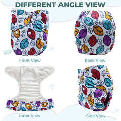 Reusable Baby Cloth Diaper with Adjustable Snap Buttons and Insert (Set of 1)