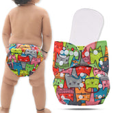 Reusable Baby Cloth Diaper with Adjustable Snap Buttons and Insert (Set of 1)