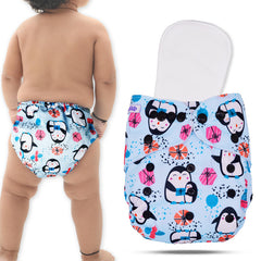 Reusable Baby Cloth Diaper with Adjustable Snap Buttons and Insert (Set of 1)