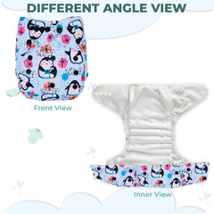 Reusable Baby Cloth Diaper with Adjustable Snap Buttons and Insert (Set of 1)