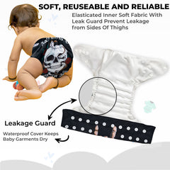 Reusable Baby Cloth Diaper with Adjustable Snap Buttons and Insert (Set of 1)