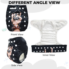 Reusable Baby Cloth Diaper with Adjustable Snap Buttons and Insert (Set of 1)