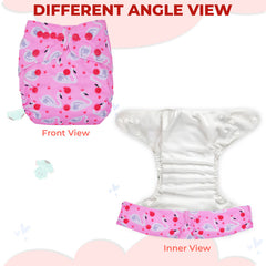 Reusable Baby Cloth Diaper with Adjustable Snap Buttons and Insert (Set of 1)