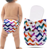 Reusable Baby Cloth Diaper with Adjustable Snap Buttons and Insert (Set of 1)