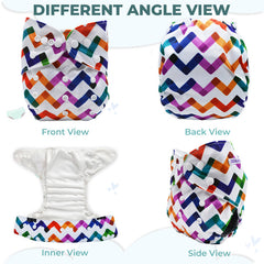 Reusable Baby Cloth Diaper with Adjustable Snap Buttons and Insert (Set of 1)