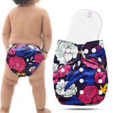 Reusable Baby Cloth Diaper with Adjustable Snap Buttons and Insert (Set of 1)